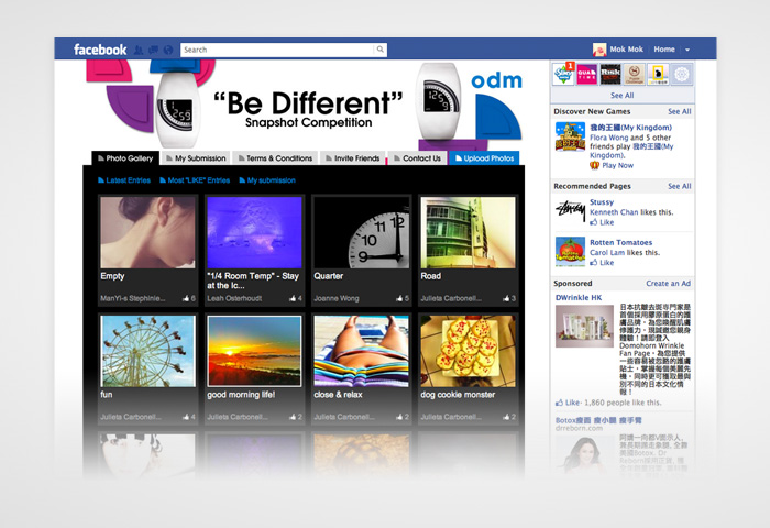 o.d.m. Facebook Campaign: “Be Different Snapshot Competition”