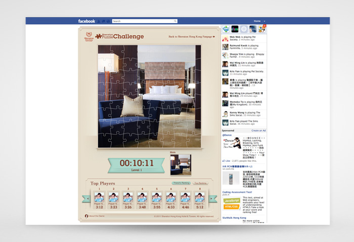 Sheraton Hotel HK Facebook Campaign